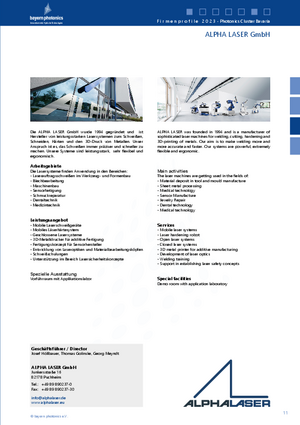 Company profile of AlphaLaser