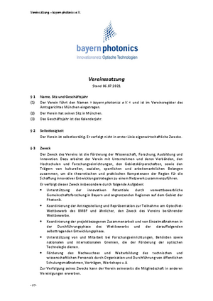 Satzung vom bayern photonics e.V.