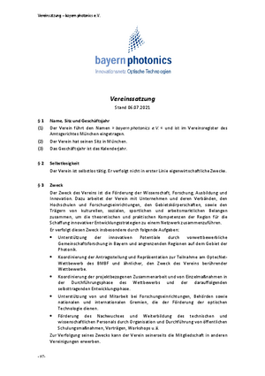 Satzung vom bayern photonics e.V.